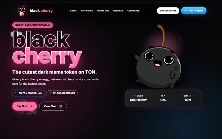 Главный экран сайта Black Cherry